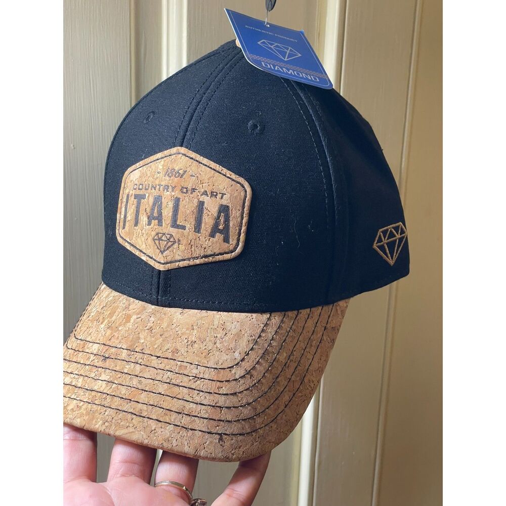 New Black Premium Adjustable Baseball Cap with Cork Brim